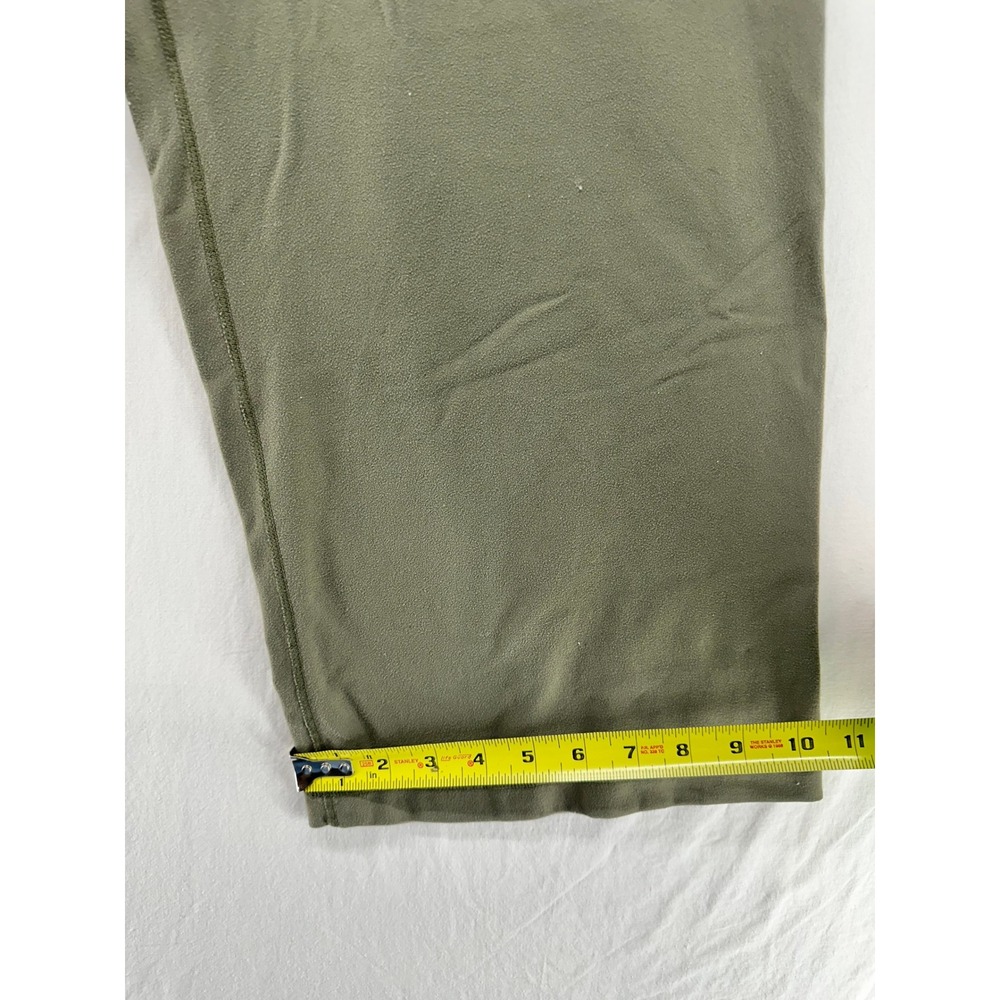 Lululemon Olive Green Cropped Wide Leg Yoga Pants High Rise Athletic Leggings - Picture 7 of 10